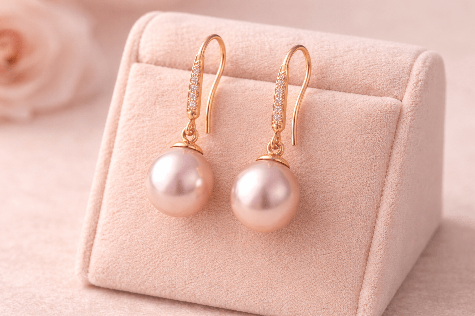 pearlsonly-blog-99-image-3-pearl - Brincos de Ouro Rosé com Pérolas Apelo Romântico - Joias com Pérolas - pearlsonly