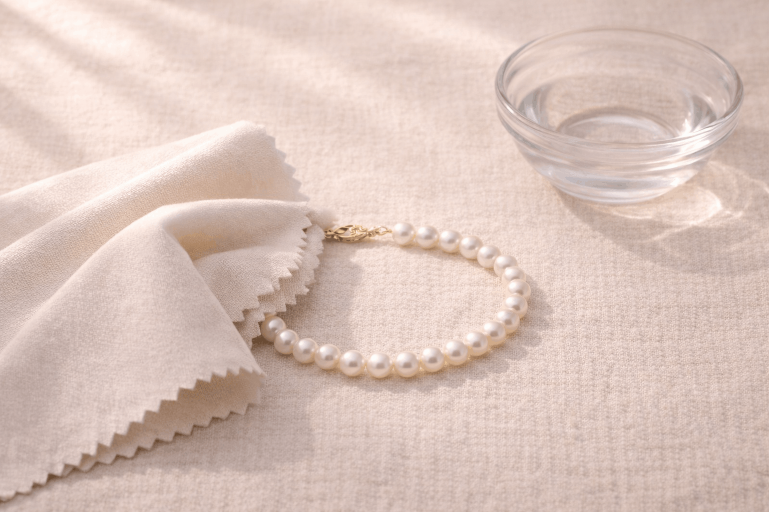 07. Cuidados com pulseira de pérolas de água doce no Reino Unido