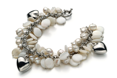 6-7mm Água doce Pulseira em Harmonia Branco