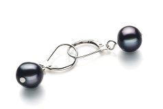 8-9mm Água doce Conjunto de brincos em Kaitlyn Tingido de preto