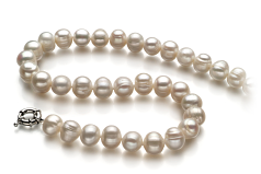 10-11mm Água doce Colar em Individual Branco