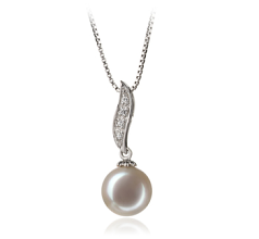 9-10mm Água doce Pingente em Clementina Branco