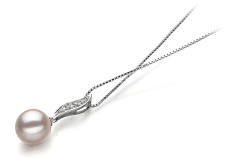 9-10mm Água doce Pingente em Clementina Branco