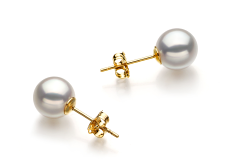 7.5-8mm Akoya japonesa Conjunto de brincos em Hanadama Branco