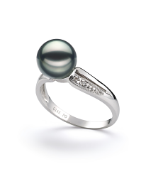 7-8mm Akoya japonesa Anel em Caroline Preto