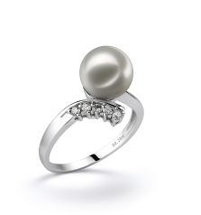 8-9mm Akoya japonesa Anel em Graça Branco