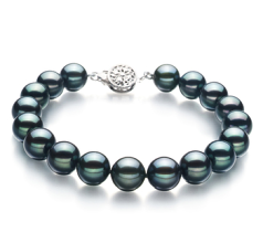8-8.5mm Akoya japonesa Pulseira em Preto