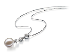9-10mm Água doce Pingente em Rozene Branco