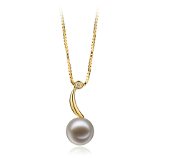 9-10mm Água doce Pingente em Sora Branco