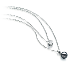 7-8mm Akoya japonesa Colar em Ramona Preto