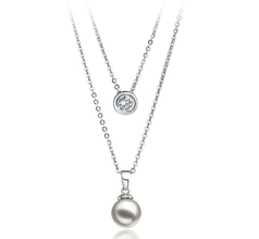 7-8mm Akoya japonesa Colar em Ramona Branco