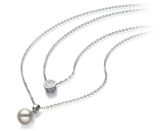 7-8mm Akoya japonesa Colar em Ramona Branco