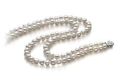 6-7mm Água doce Colar em Julienne Branco