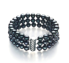 6-7mm Água doce Pulseira em Vendas Tingido de preto