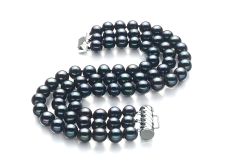 6-7mm Água doce Pulseira em Vendas Tingido de preto