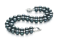 6-7mm Akoya japonesa Pulseira em Promoções Preto
