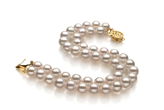6-7mm Akoya japonesa Pulseira em Branco