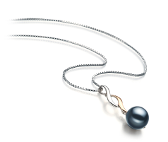 8-9mm Akoya japonesa Pingente em Pennie Preto