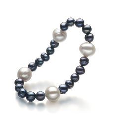 6-11mm Água doce Pulseira em Irina Tingido de preto