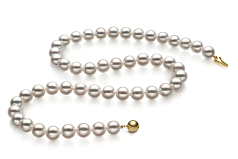 7.5-8mm Akoya japonesa Colar em Hanadama de 18 polegadas Branco