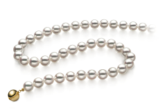 7.5-8mm Akoya japonesa Colar em Hanadama de 18 polegadas Branco