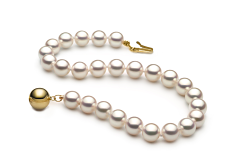 6.5-7mm Akoya japonesa Pulseira em Hanadama 7 polegadas Branco