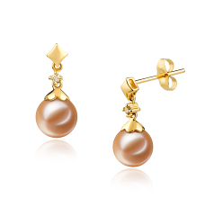 7-8mm Água doce Conjunto de brincos em Geórgia Rosa