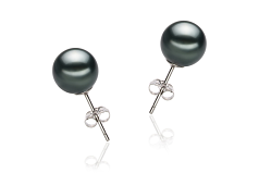 8-9mm taitiano Conjunto de brincos em Preto
