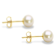 5-6mm Água doce Conjunto de brincos em Branco