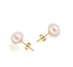 8-9mm Água doce Conjunto de brincos em Branco