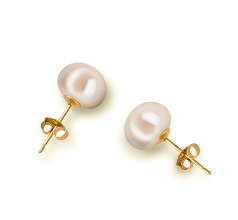 8-9mm Água doce Conjunto de brincos em Branco