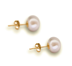 8-9mm Água doce Conjunto de brincos em Branco