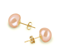 8-9mm Água doce Conjunto de brincos em Rosa