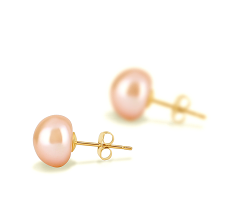 8-9mm Água doce Conjunto de brincos em Rosa