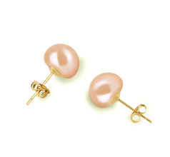 8-9mm Água doce Conjunto de brincos em Rosa