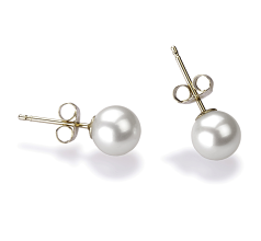 5.5-6mm Água doce Conjunto de brincos em Branco