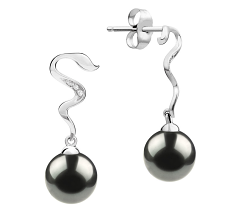 8-9mm Akoya japonesa Conjunto de brincos em Tamara Preto