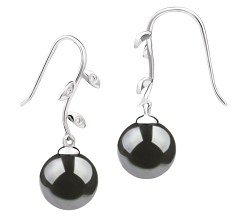 9-10mm taitiano Conjunto de brincos em Honra Preto