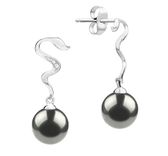 8-9mm taitiano Conjunto de brincos em Promoção Preto