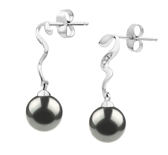 8-9mm taitiano Conjunto de brincos em Promoção Preto