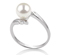6-7mm Akoya japonesa Anel em Daron Branco