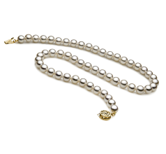 7-7.5mm Akoya japonesa Colar em Branco