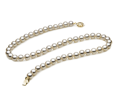 7-7.5mm Akoya japonesa Colar em Branco