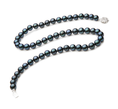 7-7.5mm Akoya japonesa Colar em Preto