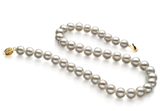 9-10mm Água doce Colar em Branco