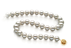 9-10mm Água doce Colar em Branco