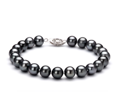 7.5-8.5mm Água doce Pulseira em Tingido de preto