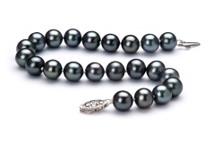 7.5-8.5mm Água doce Pulseira em Tingido de preto
