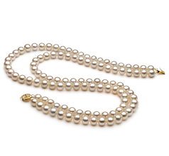7.5-8.5mm Água doce Colar em Branco