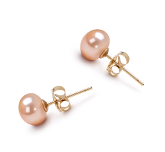 5.5-6mm Água doce Conjunto de brincos em Rosa